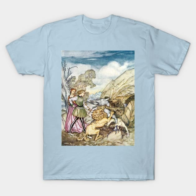 Cesarino and the Dragon - Arthur Rackham T-Shirt by forgottenbeauty